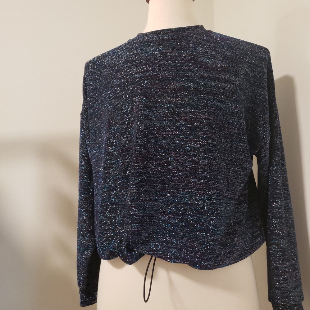 Desigual Pakaian Olahraga Metallic sweater Sz M NWOT